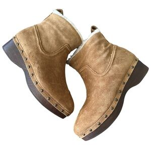 NIB MADEWELL The Marceline Clog Boot in Shearling Toffee Size 5